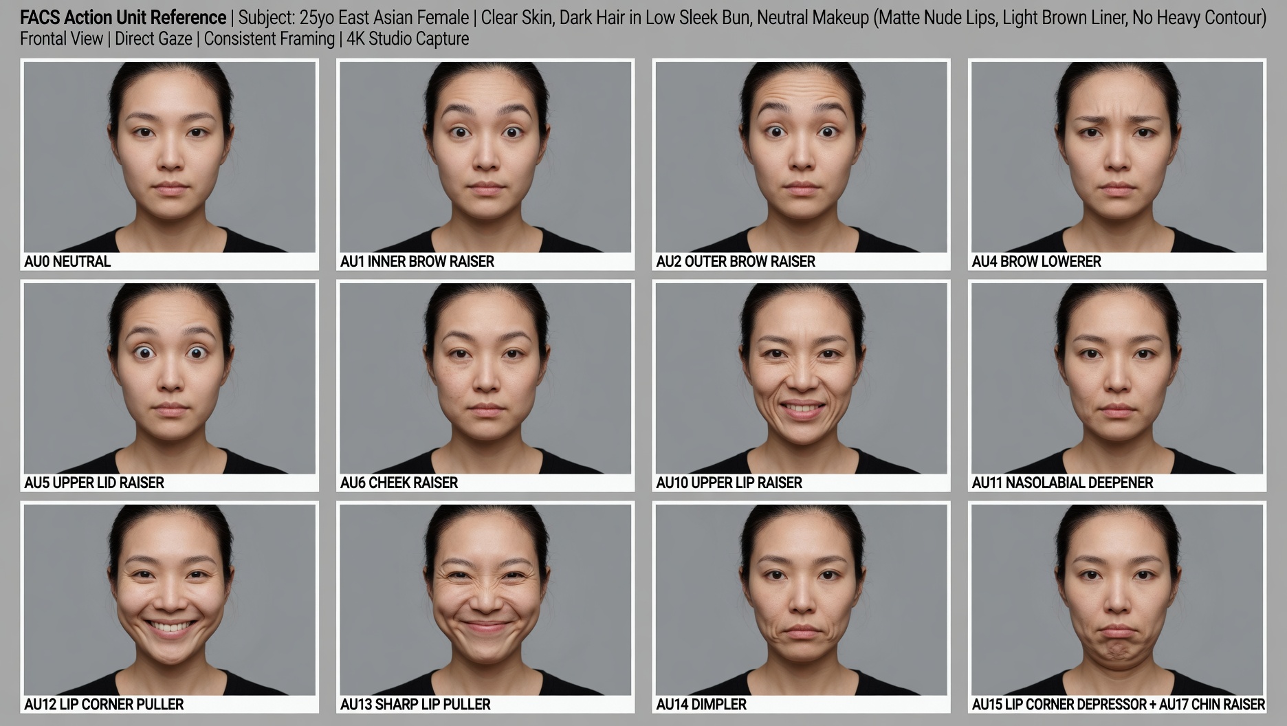 Facial Action Coding System visual guide